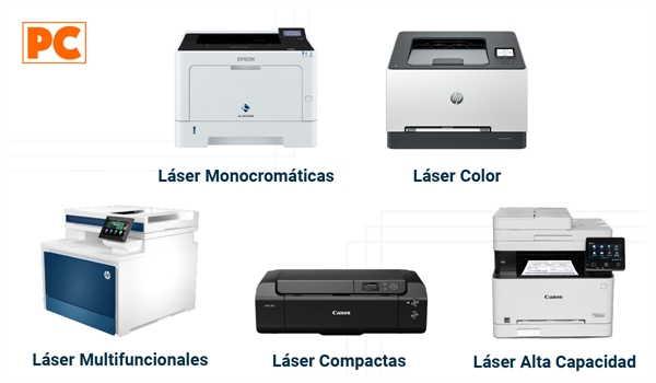 Impresoras Láser: monocromáticas, color, multifunción, compactas o de alta capacidad