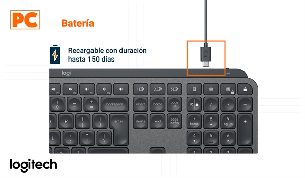 Logitech MX Keys - Batería