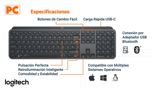 Logitech MX Keys - Especificaciones Técnicas