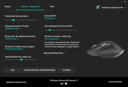 Logitech Options Ajuste de DPI