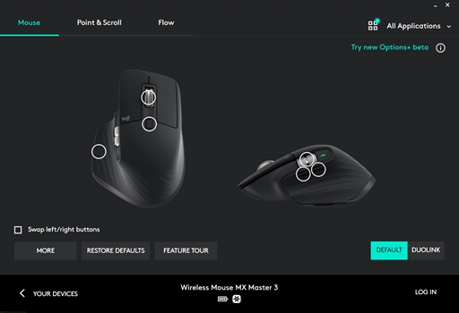 Logitech Options - Interface