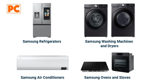 Samsung White Line: Refrigerators, Washing Machines and Dryers, Air Conditioners, Ovens and Stoves