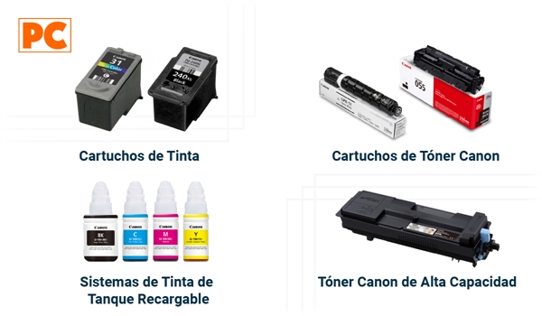 Tintas y Cartuchos Canon Originales: Cartuchos de Tinta Canon, Sistemas de Tinta de Tanque Recargabl