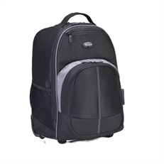 Targus Compact Rolling Series  - Mochila con Ruedas para Laptop, Negra, Poliéster, 16"