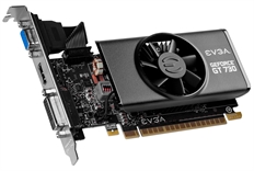 EVGA GeForce GT 730 - Tarjeta de Video, 2GB GDDR5, 64 bit,  384 Núcleos Cuda, PCI Express 2.0, HDMI, VGA, DVI-D, 4.4 OpenGL