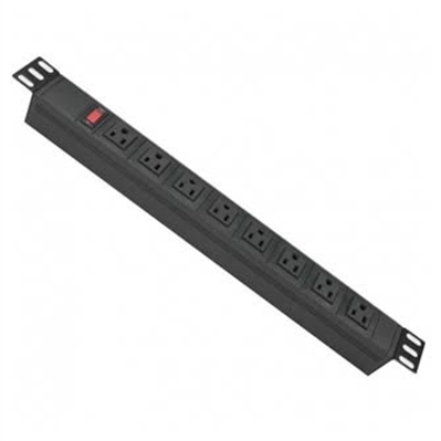 0516208 8-Outlet Rackmount Power Strip with Surge Protector-Front View