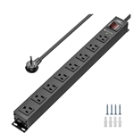 Newlink NEW-0516208  - Unidad de Distribución de Energía (PDU) Básica Monofásica, 8 Salidas NEMA 5-15R, Capacidad de 1.80kW 120V con Supresor de Picos