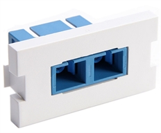 Leviton MOS  - Módulo Adaptador de Fibra Óptica Dúplex SC de 1 Unidad, Manguito de Cerámica de Zirconia, Monomodo/Multimodo, Blanco