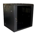 Newlink  - Gabinete de Pared con Puerta de Vidrio Templado, Altura 0.61m, Capacidad 12U, Profundidad Total 0.55m con Abanicos Integrados, Capacidad de Carga 30kg