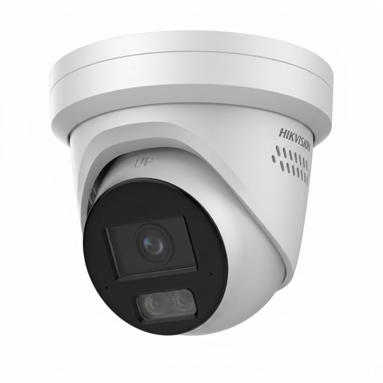 16 MP AcuSense Active Deterrence Fixed Turret Network Camera - Lateral View 2