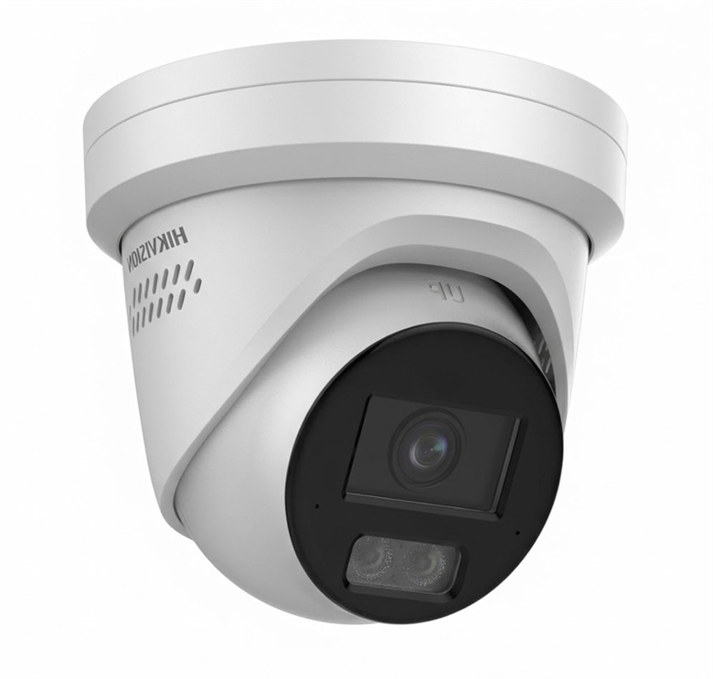 16 MP AcuSense Active Deterrence Fixed Turret Network Camera - Lateral View