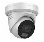 Hikvision  - 16MP Fixed Turret Security Camera with Active Deterrence & Dual Microphone, AI Human and Vehicle Detection, MicroSD Slot, Built-in Audio, PoE, IP67, NEMA 4X, White
