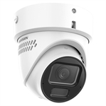 Hikvision  - Cámara de Seguridad Turret Varifocal Motorizada 16MP con Disuasión Activa y Doble Micrófono, IA con Detección de Humanos y Vehículos, Ranura MicroSD, Audio Integrado, PoE, IP67, NEMA 4X, Blanco
