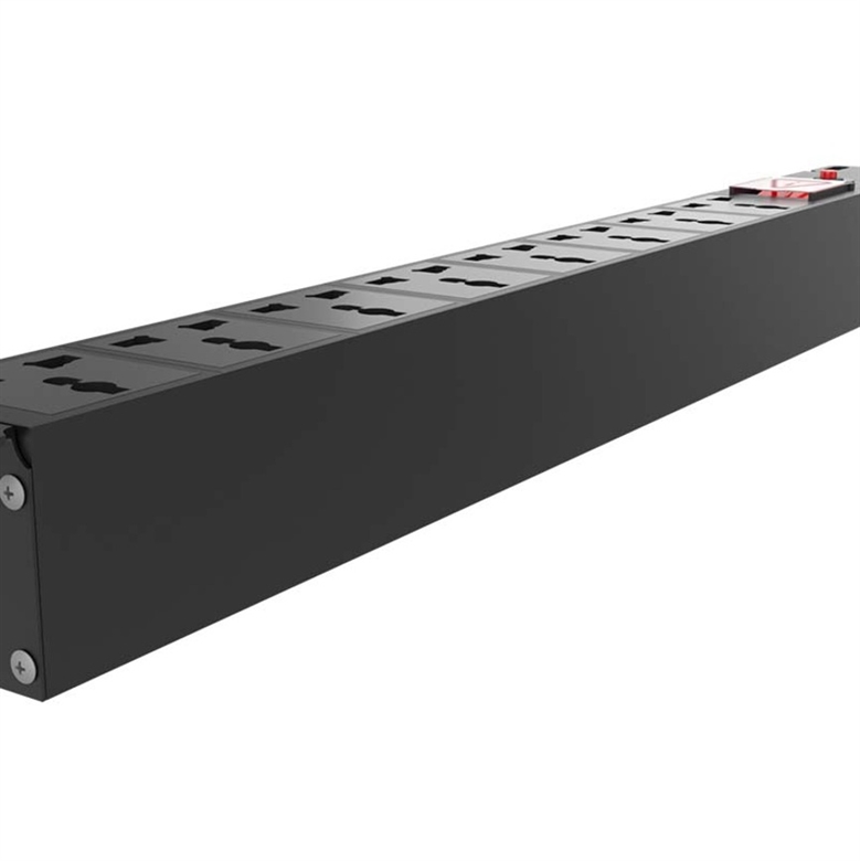 NPD-21U8U15A Regleta Eléctrica Universales para Rack de 1U y 8 Salidas-Vista Lateral 2