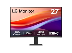 LG 27U421A-B  - Curved Monitor, 27", FHD 1920 x 1080, VA, 16:9, 100Hz Refresh Rate, HDMI, USB-C, Black