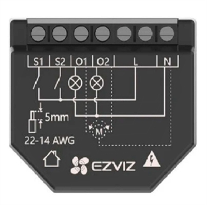 304800314 Relevador Inteligente Wi-Fi de 2 Canales CS-T36-Vista Frontal