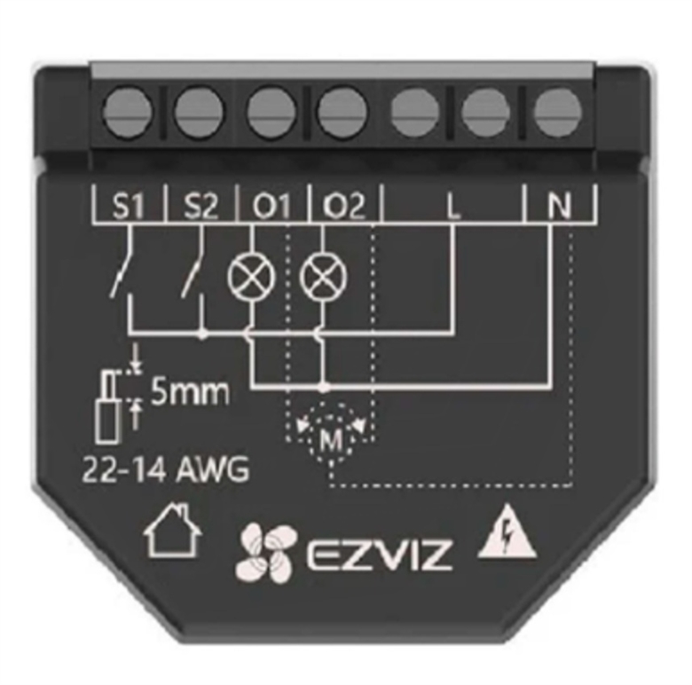 304800314 Relevador Inteligente Wi-Fi de 2 Canales CS-T36-Vista Frontal