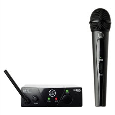 AKG WMS40 Mini Vocal Set US45A  - Sistema de Micrófono Inalámbrico Individual, 1 Micrófono de Mano, Negro, UHF