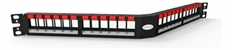 Furukawa 35050809 - Panel de Parcheo Modular Angular Blindado, 24 Puertos, 1U, Rack de 19"
