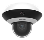Hikvision  - 360-degrees PanoVu Panoramic Security Camera with 4MP PTZ Channel & 4x Optical Zoom, DarkFighter Technology, 20m Infrared Night Vision, Two-Way Audio, MicroSD Slot, PoE+, IP54, White