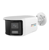 Hikvision  - Cámara de Seguridad Analógica Tipo Bala Turbo HD 3K Panorámica con Doble Lente y Campo de Visión 180 Grados, ColorVu 24/7, Smart Hybrid Light, WDR 130dB, Micrófono Integrado, IP67, Blanca