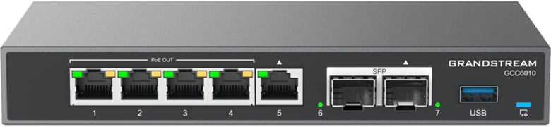 4 EN 1 GS IPBX FIREWALL ROUTER VPN SWITCH GIGA 8 PUERTOS 2 SPF GCC6010 Front View 2