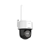 Hikvision  - 4MP Wireless Mini PT Dome Network Security Camera with Two-Way Audio & 30m Smart Hybrid Light, Fixed Lens, Wi-Fi 6, MicroSD Slot, IP66, White