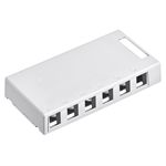 Leviton 41089-6WP - Caja de Montaje en Superficie QUICKPORT, 6 Puertos, Blanco
