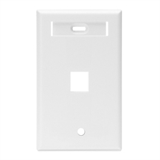 Leviton 42080-1WS - Single-Gang QUICKPORT Keystone Wallplate with ID Window, 1-Port, White