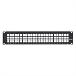 Leviton 49255-H48 - Patch Panel QUICKPORT, Vacío, 48 Puertos, 2U, Montaje en Rack, Negro