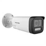 Hikvision  - Cámara de Seguridad Fija Tipo Bullet 8MP con IR 80m, Luz Estroboscópica y Alerta Audible, Audio Bidireccional por Coaxial, IP67, Blanco