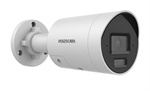 Hikvision  - 4MP Fixed Mini Bullet Security Camera with 40m Smart Hybrid Light, Strobe Light & Audible Warning, AI Human and Vehicle Detection, MicroSD Slot, Built-in Mic, PoE, IP67, White