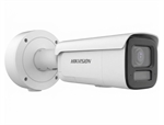 Hikvision  - 4MP Bullet Security Camera with ColorVu & Smart Hybrid Light Technology, 2.8-12mm Motorized Varifocal Lens, Human & Vehicle Classification, Built-in Microphone, MicroSD Slot, IP67 + NEMA 4X Weatherproof, White
