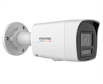 Hikvision  - 4MP Bullet Security Camera with ColorVu Technology, 2.8mm Fixed Lens, Active Deterrence Siren & Strobe (Red/Blue), Two-Way Audio, MicroSD Slot, IP67, White