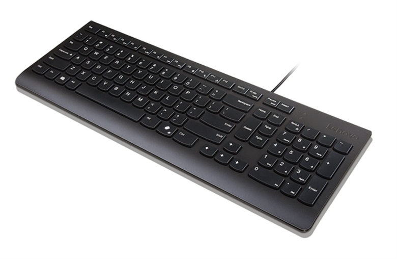 4Y41R64657 - Negro - Teclado Esencial con Cable - Vista Diagonal