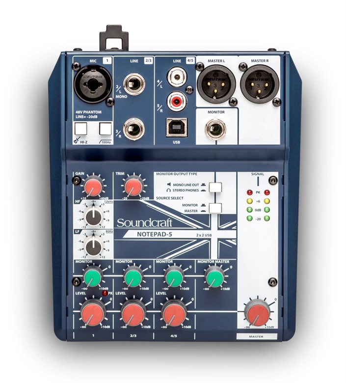 5085980US Small-Format Analog Mixing Console with USB IO - Front View