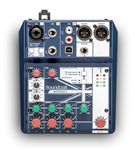 Soundcraft Notepad-5  - Analog Mixing Console System With 5 Channels, USB Audio Interface, Microphone Preamp, 2-Band EQ, Dark Blue