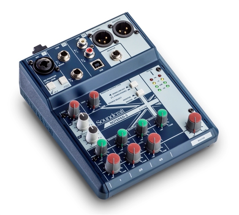 5085980US Small-Format Analog Mixing Console with USB IO - Lateral View
