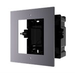 Hikvision  - Marco de Montaje Empotrado de 1 Módulo para Videoportero Modular, Caja Posterior de Plástico, Cubierta de Aluminio de Aviación, Gris