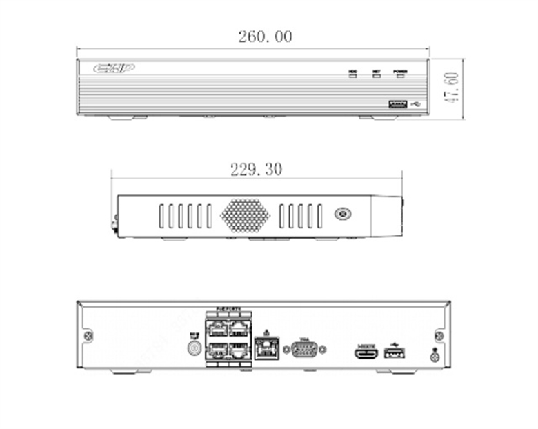 52047486 4 Channel NVR Network Video Recorder with 4 PoE Ports-Features