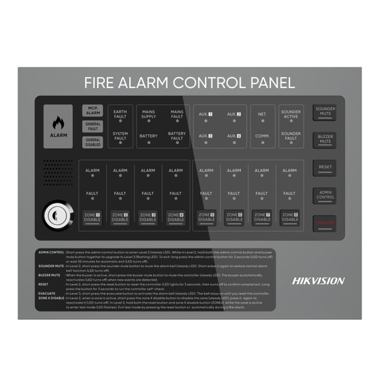 52047486 Panel de Control de Alarma Contra Incendios Convencional de 8 Zonas-Vista Frontal