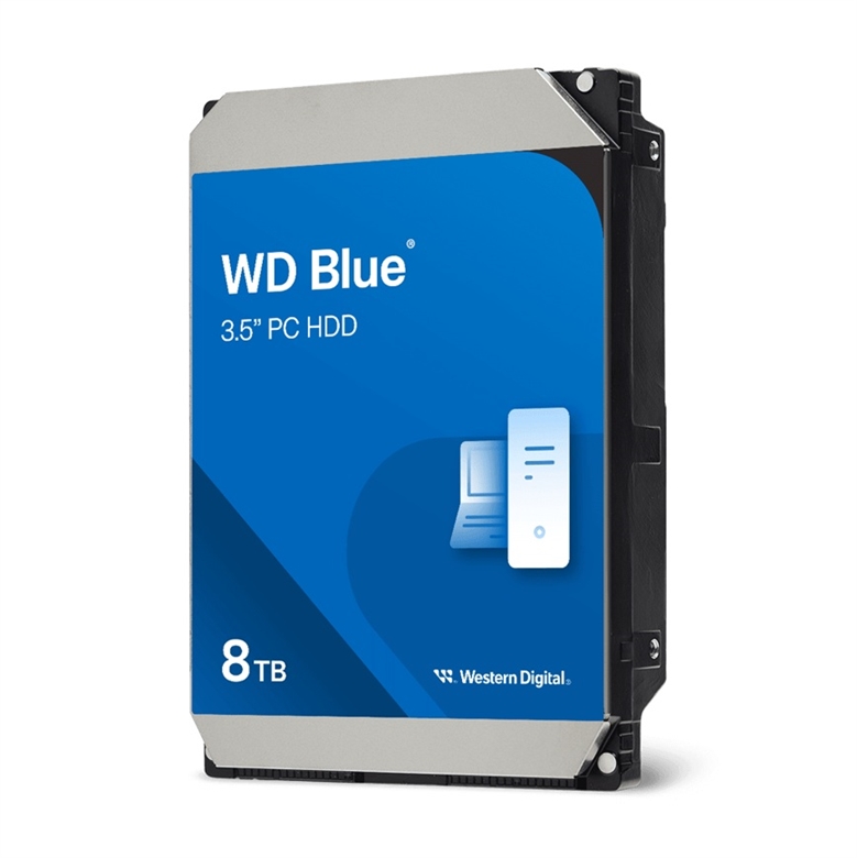 52047486 WD Blue 8TB 3-5 Inch Internal Hard Drive-Lateral View