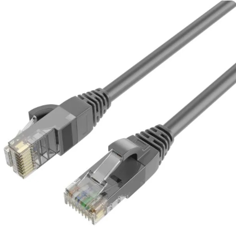 52047487 Cable de Red Patch Cord Cat6 UTP Gris 1m-Vista Frontal