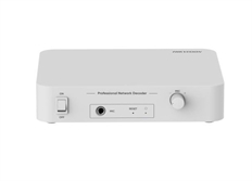 Hikvision Commercial  - Sistema Decodificador de Audio en Red IP con 1 Entrada de Micrófono, 1 Salida RCA, Almacenamiento 4GB EMMC, Enlace de Alarma, Blanco