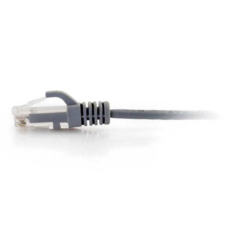576RD00010 Cat6 Reduced Diameter Patch Cable Gray-Lateral View
