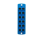Leviton OPT-X SDX  - Fiber Adapter Plate, 6 SC Duplex Couplers, Singlemode OS1/OS2, Rack and Enclosure Mount, Blue