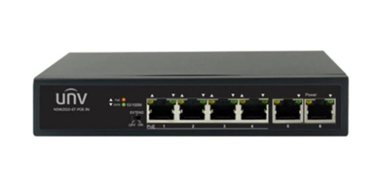 Switch PoE de 6 Puertos 10-100 Mbps-Vista Frontal