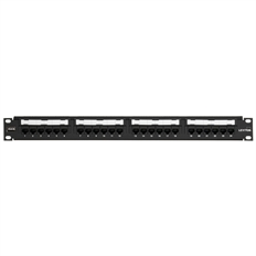 Leviton 69586-U24 - Cat 6 UTP Flat 110-Style Patch Panel, 24-Port, 1RU, Rack-Mount