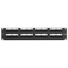 Leviton 69586-U48 - Cat 6 UTP Flat 110-Style Patch Panel, 48-Port, 2RU, Rack-Mount