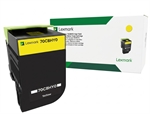 Lexmark 70C8HY0 - High Yield Yellow Laser Toner Cartridge, 3,000 Pages, Return Program